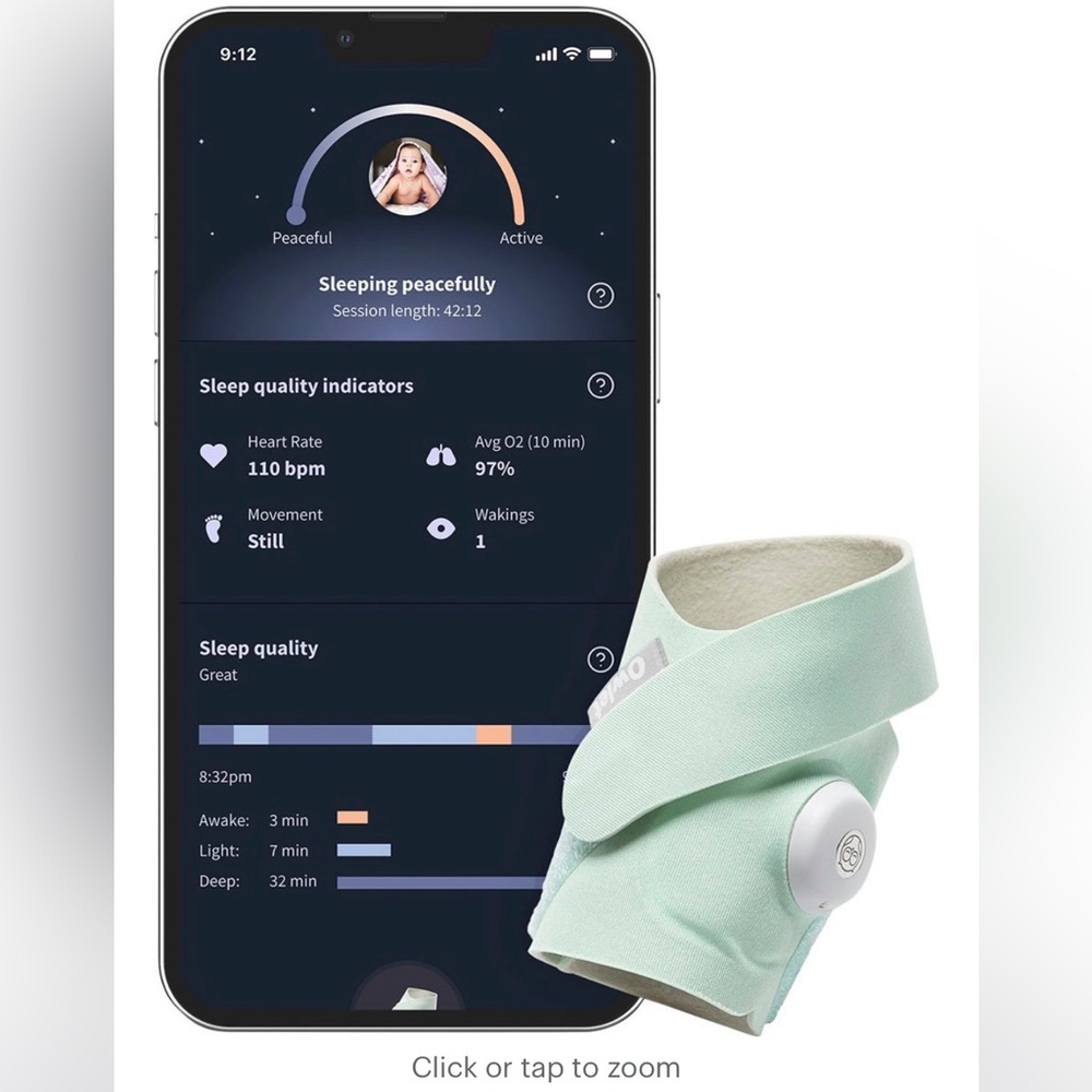 Owlet Smart Sock (Mint Green)